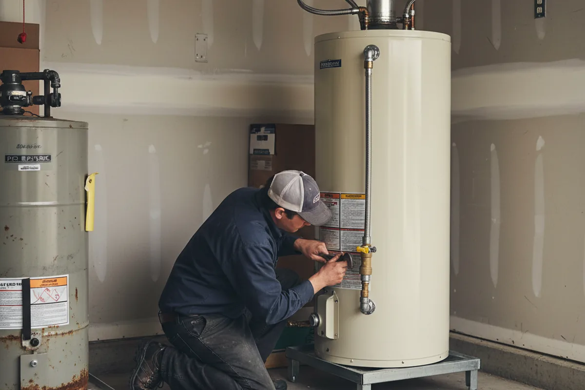 Water heater and shutoff valve replacement in Plumville